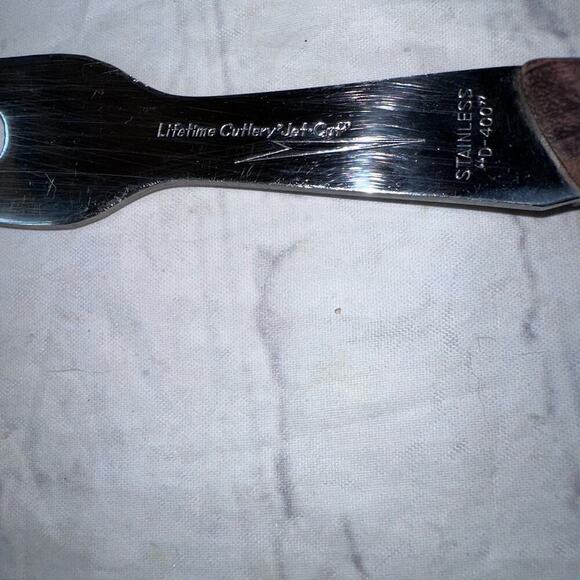 Vintage Jet-Cut Lifetime Cutlery D-400 2 Pronged Stainless Carving Serving Fork - Picture 2 of 6